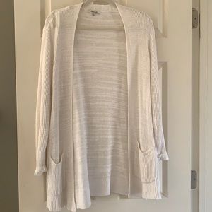 Madewell Linen Blend Open Cardigan - White
